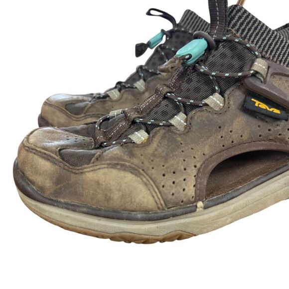 Teva Terra Float Travel Brown Leather Sandals Closed Toe Sporty Shoes sz 7.5 - Picture 8 of 16